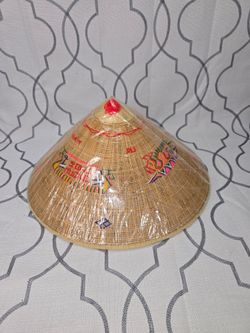 Vietnamese Conical Straw Hat Authentic Asian Headwear Handmade New