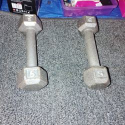 Hex 5 LB  Dumbbells. Pair