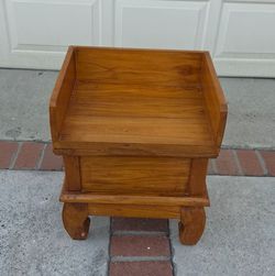 Vintage Wooden Side Table with Tray Top Pre-owned Good Condition, Please Read The Description.