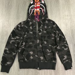 Doubled Hooded Shark Tiger Camo BAPE
