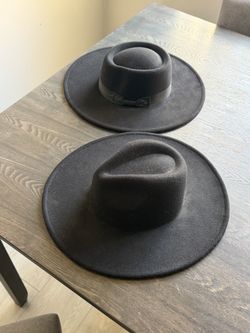 Black suede hats