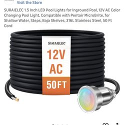 SURAIELEC 1.5 Inch LED Pool Lights for Inground Pool, 12V AC Color Changing Pool Light, Compatible with Pentair MicroBrite, for Shallow Water, Steps, 