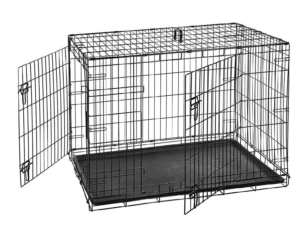 Folding Metal Dog Crate Kennel - Double Doors