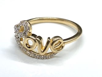 14k Solid Gold Nice fancy Love Ring