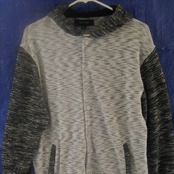 XL Thin Jacket With Hood Button Up Long Sleeve
