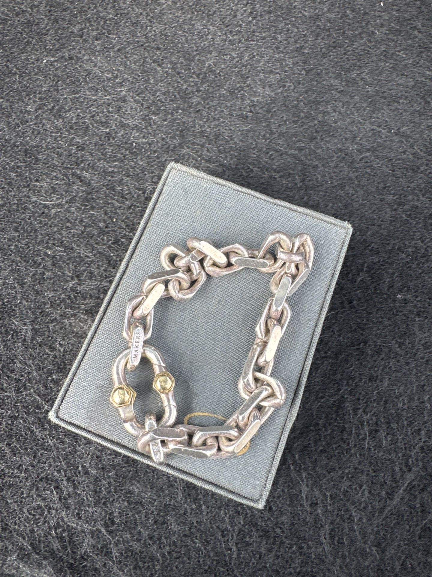 Tiffany & Co. Makers Sterling Silver & 18K Gold Link Bracelet – 8.7”