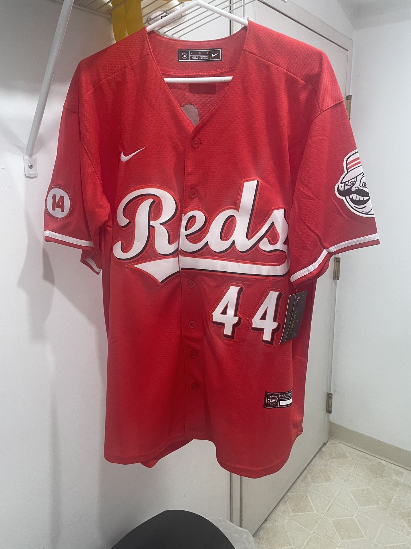 Cincinnati Reds De La Cruz stitched jersey In memory of Pete Rose on the sleeve