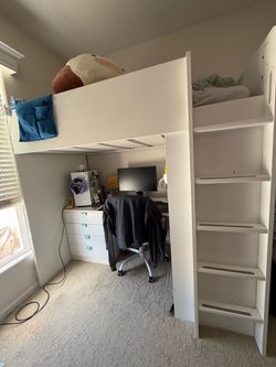 Loft bed with mattress