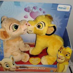 Vintage Disney Lion King ( Simba & Nala Magnetic Kissing Plush Set