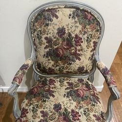Vintage Upholstered Floral Arm Chair 