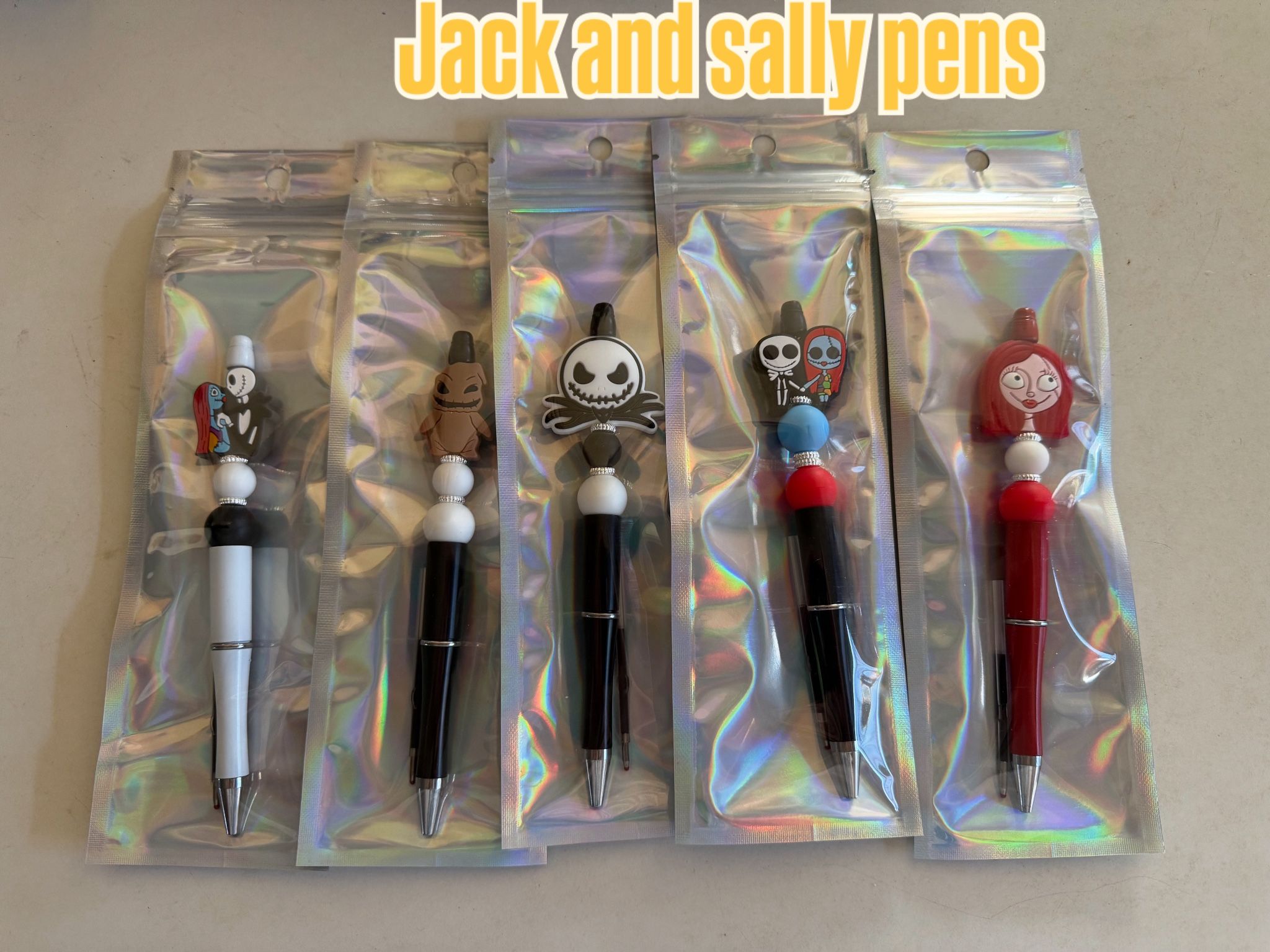 Jack And Sally Beaded Pens