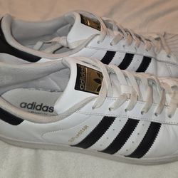 Adidas Superstar Men Size 12 Shoes Whie Black