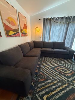 IKEA Large Dark Gray Fabric Sectional Sofa