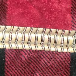 Lisner Wide Link Bracelet Beautiful Brushed and Smooth Gold Tone Chevron Vintage

