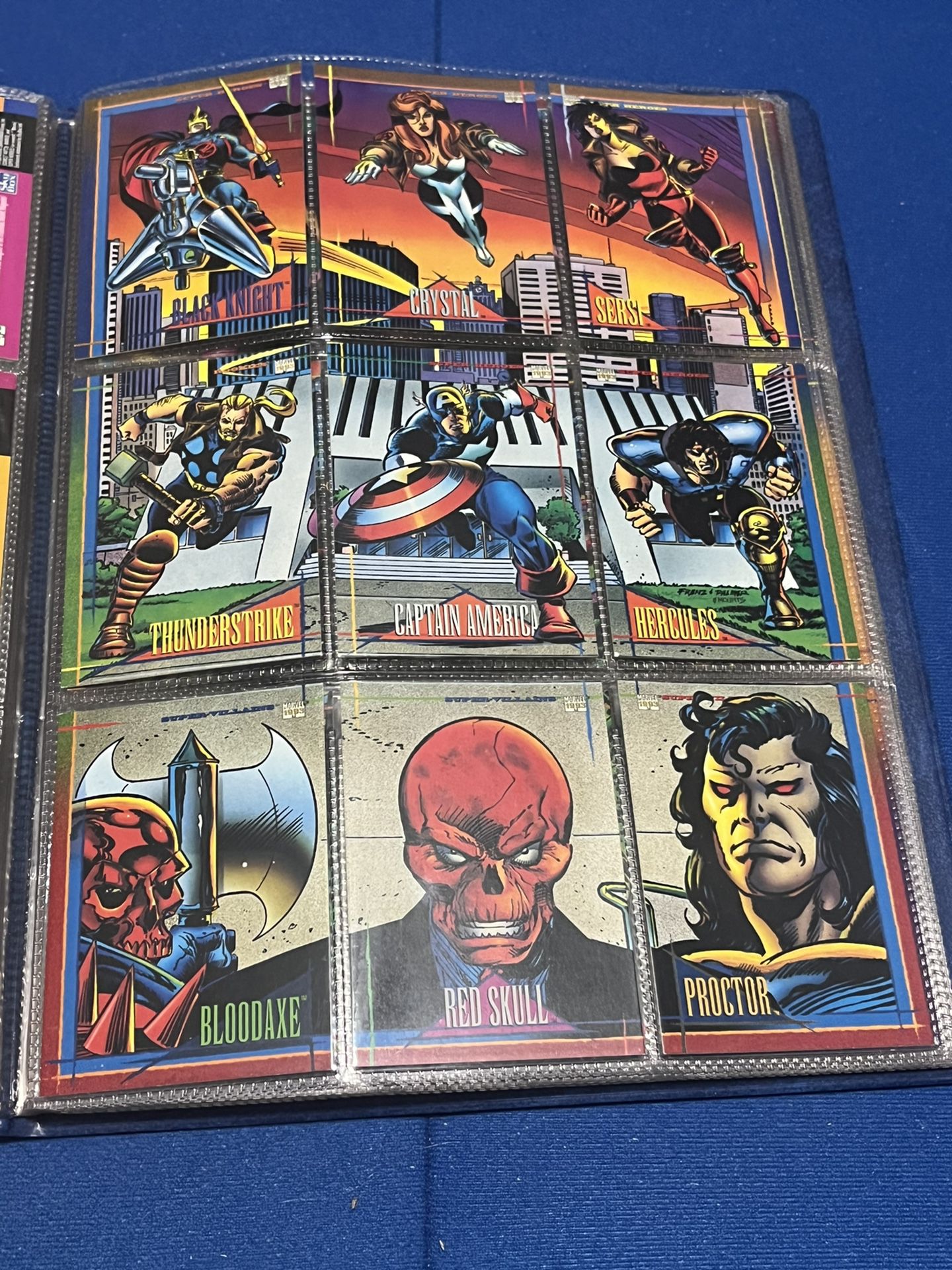 9 Card Marvel Set  Captain America, Red Skull, Deathstroke And More