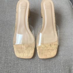 Low Heel Clear Sandals