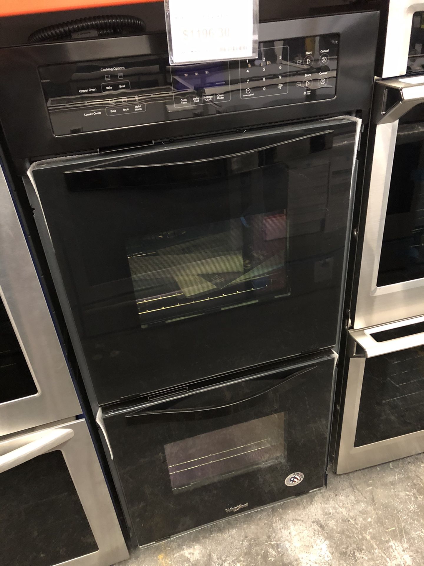 Whirlpool Black 6.3 Cu. Ft. Double Wall Oven with High-Heat Self-Cleaning System