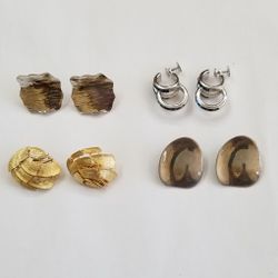 4 Pairs Non-pierced Earrings 