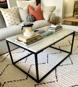 CB2 Crate & Barrel Real Marble Coffee Table