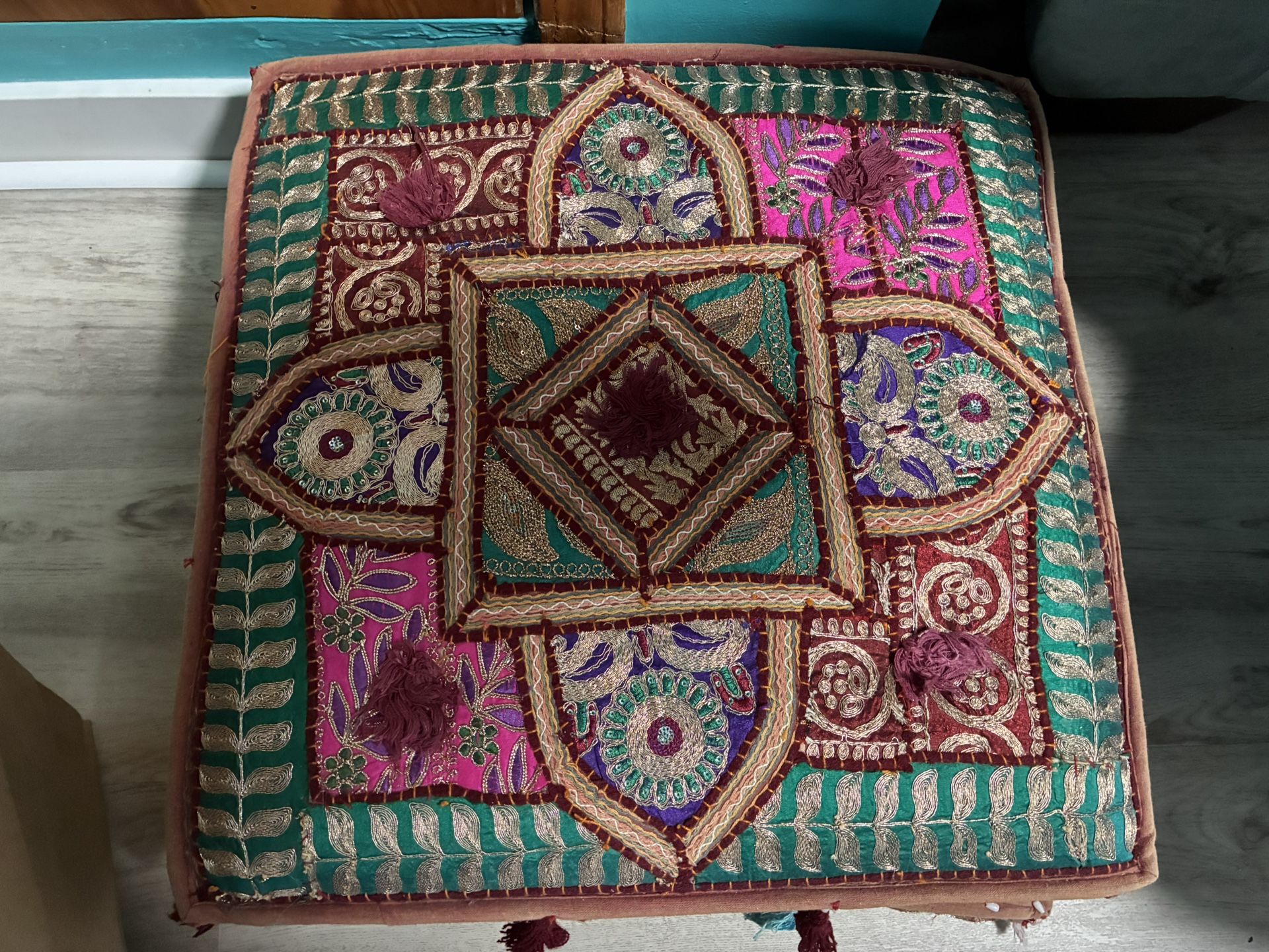 Vintage Hand Embellished Cushion / Pillow / Home Décor