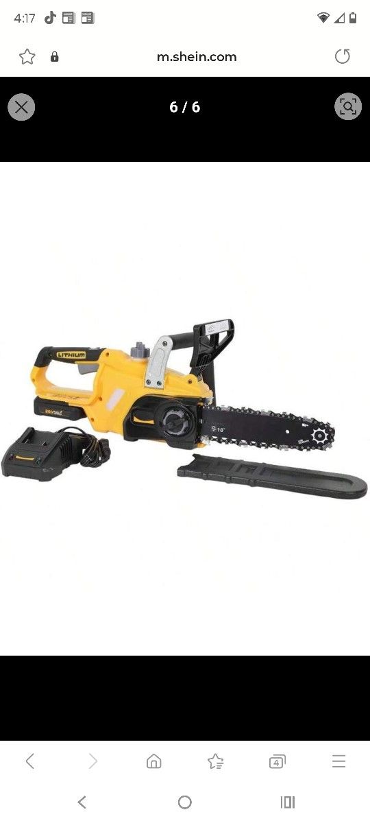 ZEGJAW Cordless Chainsaw 10-Inch Brushless Chain Saw With 20V Rechargeable Batteries And Charger For Wood Cutting Tree Branches Shears Pruning Househo