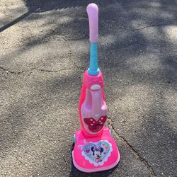 DISNEY PINK MINNIE MOUSE PLAY VACUUM CLEANER TOY USED 