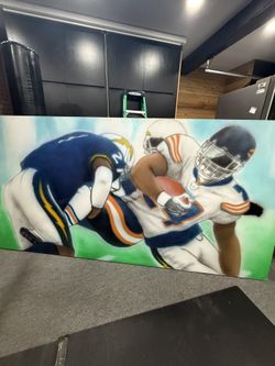 4ft x 8ft Chargers vs Bears Wooden Wall Art / Sports Mural