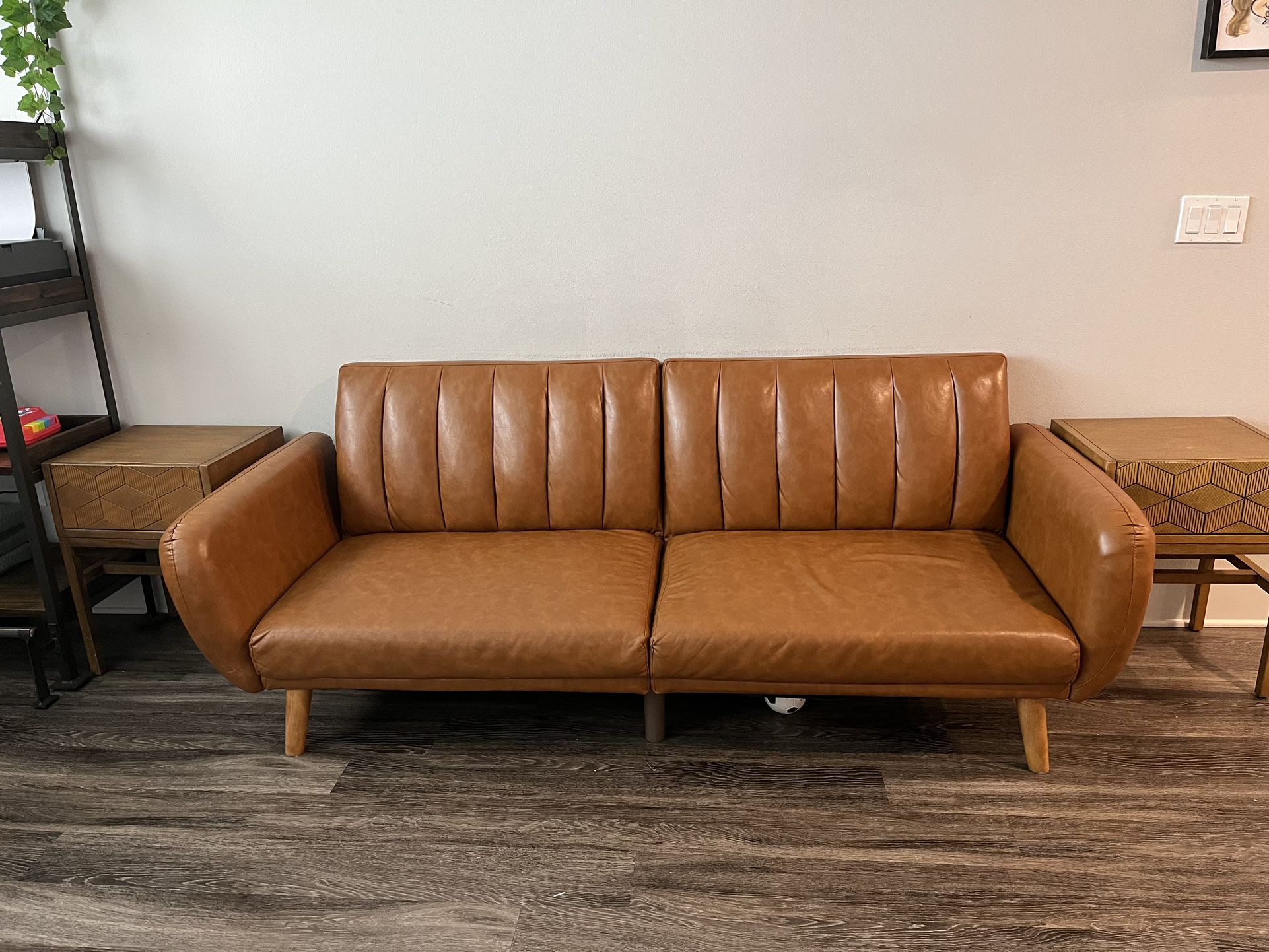 Leather Couch/ futon 