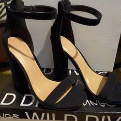 Black Suede Heels / Size 8 1/2
