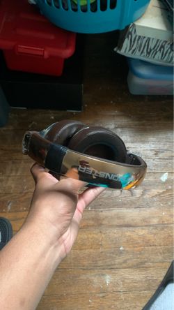 Gold meek mill monster Bluetooth head phones