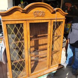 Vintage Wooden Display Cabinet  Top 