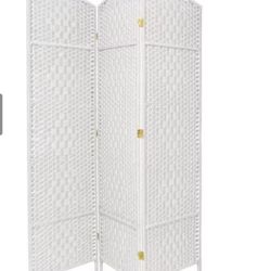 :7 ft. White 3-Panel Room Divider