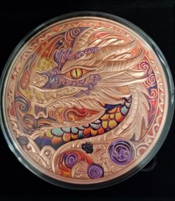 Beautiful 2026 1 KILO .999 Colorized Copper Dragon LE