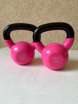 15LB Kettlebells With rubber base set of 2