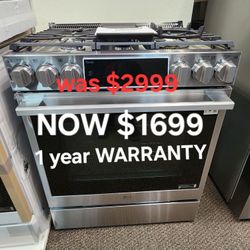 30 In 6.3 Cu Ft Slide In Gas Range With Probake Convection Easy Clean Instaview And Air Fry In Stainless Steel 