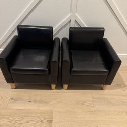 Kid’s Black Leather Chairs