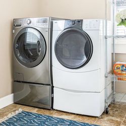 LG Washer and Kenmore Gas Dryer with Pedestals