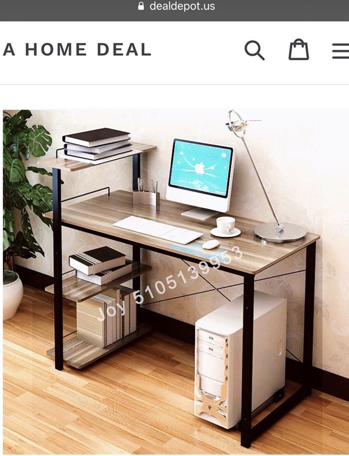 Computer desk office table with shelves