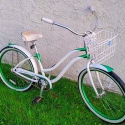 Classic Phat Cycle Sea Crest 26" Beach Cruiser Bike Bicicleta Basket 