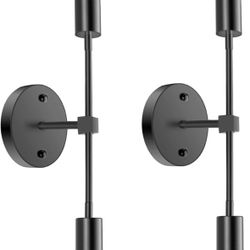 2-Pack 2-Light Bathroom Vanity Lights Over Mirror, Modern Black Vanity Light for Mirror, Indoor Wall Lighting Sconces Vintage Wall Mounted Lamp for Be