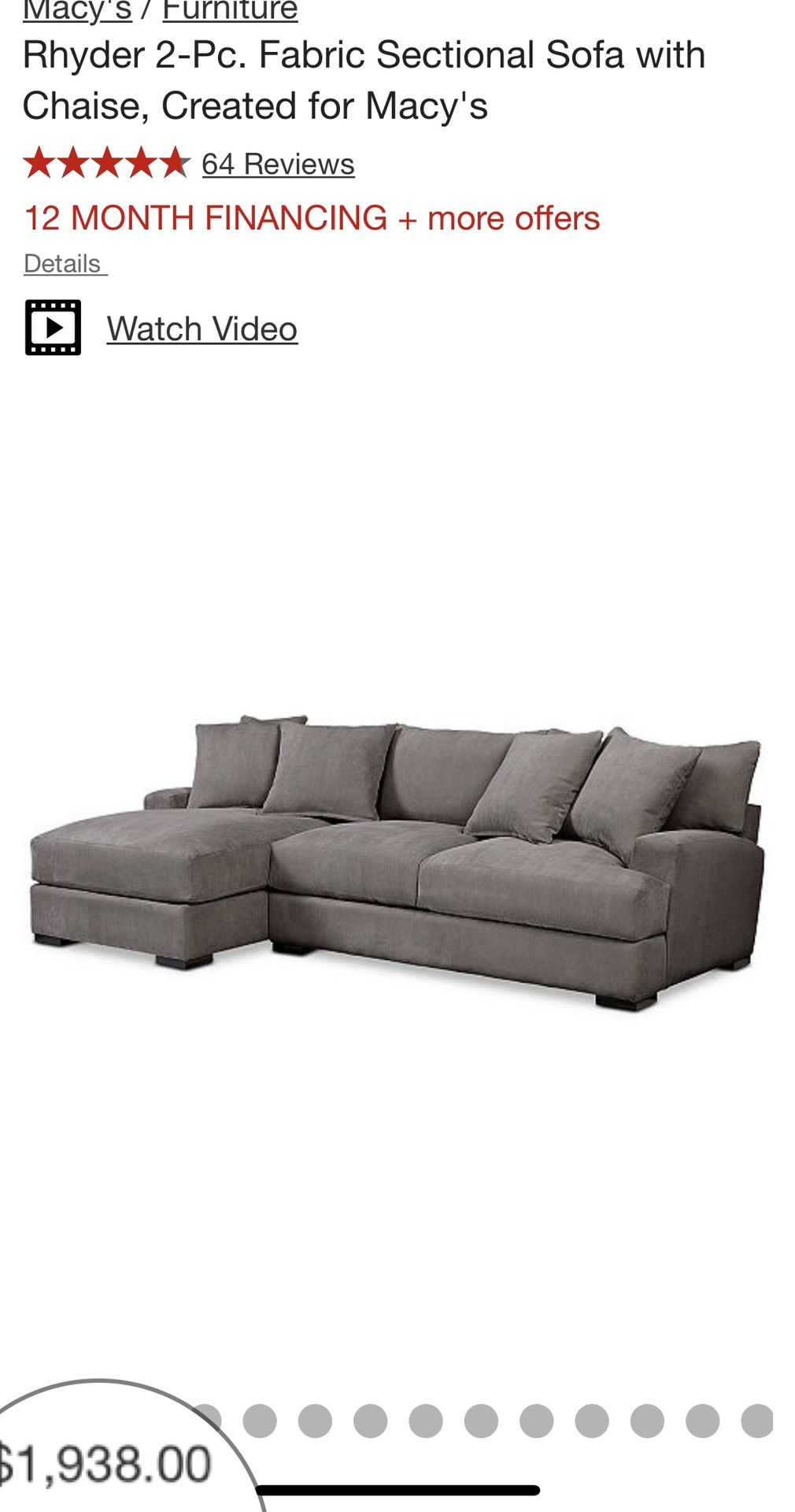 Rhyder 2 pc sectional sofa