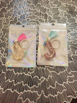 Letter J resin keychains