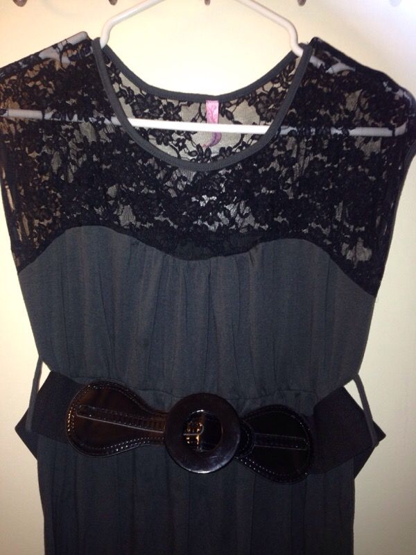 De Colores Gray and Black Dress