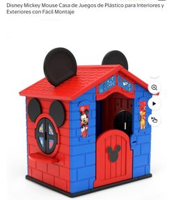 Disney Mickey Mouse Casa de Juegos de Plástico para Interiores y Exteriores con Fácil Montaje