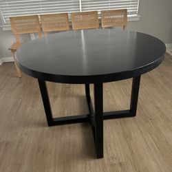 Modern Black Circular Dining Table