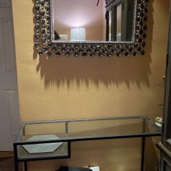 Wall Mirror With Glass Console Table