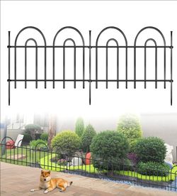 21ft X 13in Animal Barrier Fence, 15 Panels No Dig Fence for Dogs Rabbit, Anti Digging Defense Barrier Garden Edging Border, Rustproof Metal Arched De
