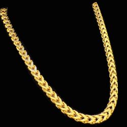 14k solid yellow gold Franco chain necklace 24” 2mm