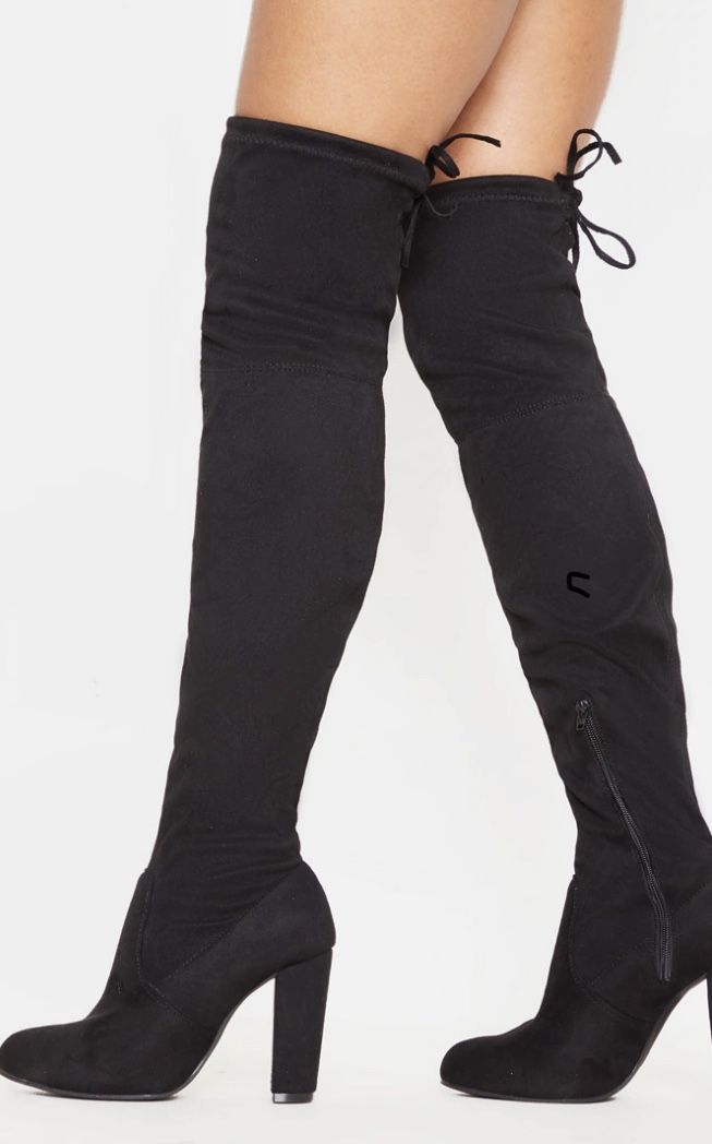 Black Knee High Heel Boots (6)