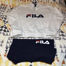 Fila Quarter-Zip Sweatshirt and Leggings Set